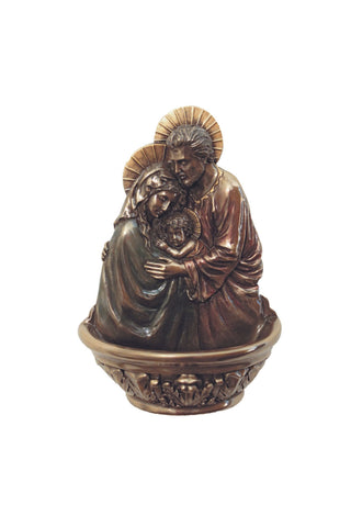Standing/Hanging Holy Family Font in Cold Cast Bronze 7"