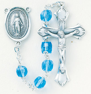 Multi Faceted Tin Cut Crystal Rosary - Engravable