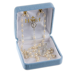 Light Sapphire Multi Faceted Tin Cut Crystal Rosary - Engravable