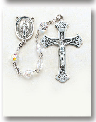 Multi Set Aqua Crystal Rosary - Engravable