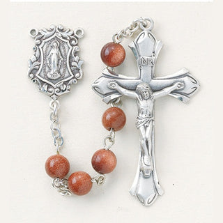 Round Genuine Gold Sand Rosary