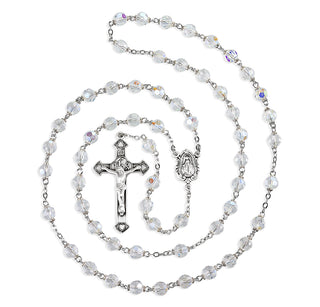 6mm Tin Cut Clear Czech Crystal Beads