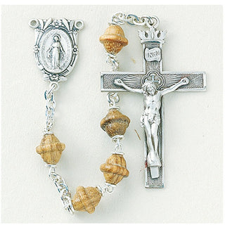 Solid Walnut Bicone Rosary - Engravable