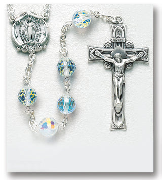 8mm Aurora Finest Austrian Crystal Rosary - Engravable