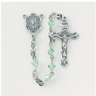 Chrysolite Finest Austrian Crystal Rosary - Engravable