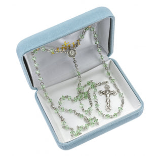 Chrysolite Finest Austrian Crystal Rosary - Engravable