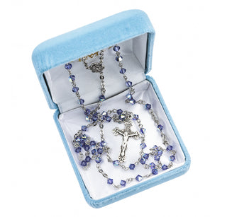 Tanzanite Finest Austrian Crystal Rosary - Engravable
