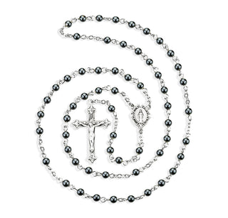 Genuine Hematite Rosary - Engravable