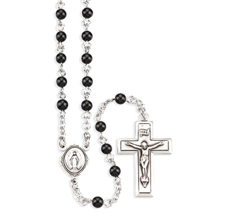 Genuine Onyx Rosary Engravable