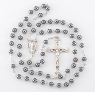 6mm Round Genuine Hematite Beads