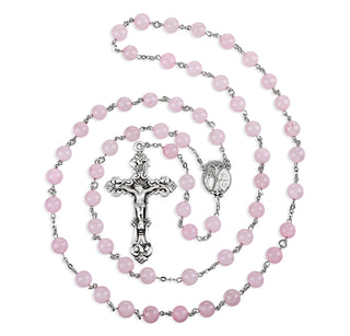 8mm Round Genuine Rose Quartz Beads