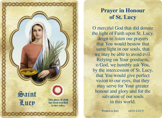 Bulk Saint Lucy Relic Card