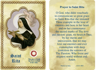Bulk Saint Rita Relic Card