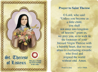 Bulk Saint Therese Relic Card