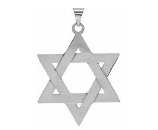 14K White Gold Star Of David Pendant
