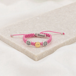 Blessing for Kids Benedictine Blessing Bracelet - Pink