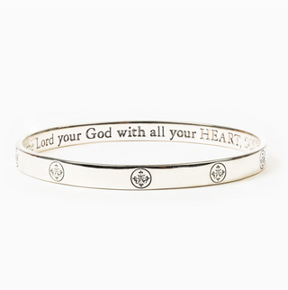The Greatest Love Deuteronomy 6:5 Bangle – Sterling Silver