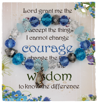 4-pack - Serenity Prayer Bracelet with Prayer card and poly bag