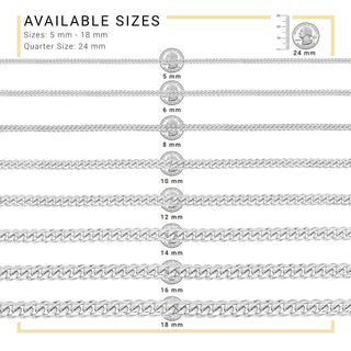 Silver Cuban Link Chain Necklace 30" Bracelet 8.5" Stainless Steel Set For Men
