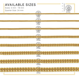 Cuban Link 14K Gold Plated Necklace 30" Bracelet 8.5" Set For Men