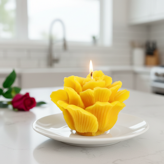 Small Rose shaped Pure Beeswax Catholic Prayer Candle