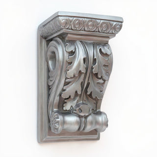 Drapery Wood Bracket Wall Bracket - 9-inch — Silver finish