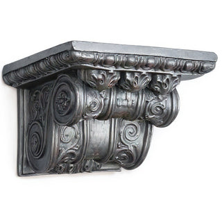Ornamental Scroll Wall Plaque - 8-inch — Aged Silver finish