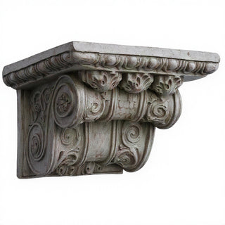 Ornamental Scroll Wall Plaque - 8-inch — Antique Stone finish