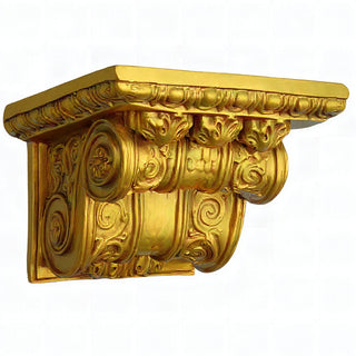 Ornamental Scroll Wall Plaque - 8-inch — Deep Gold finish