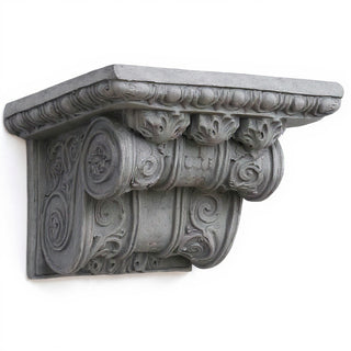 Ornamental Scroll Wall Plaque - 8-inch — Limestone finish