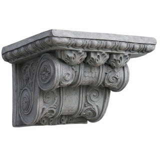 Ornamental Scroll Wall Plaque - 8-inch — Old Stone finish