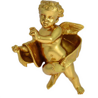 Cherub Tapestry - Left Wall Plaque - 12-inch — Antique Gold finish