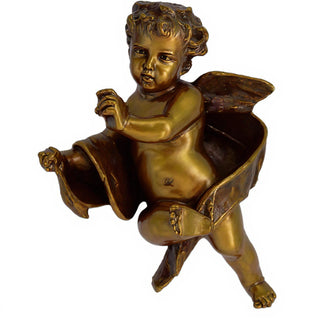 Cherub Tapestry - Left Wall Plaque - 12-inch — Bronze finish