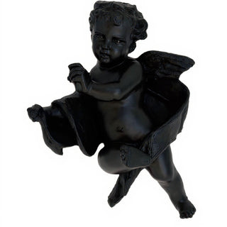 Cherub Tapestry - Left Wall Plaque - 12-inch — Dusted Black finish