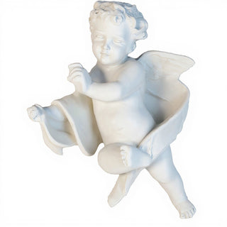 Cherub Tapestry - Left Wall Plaque - 12-inch — Flat White finish