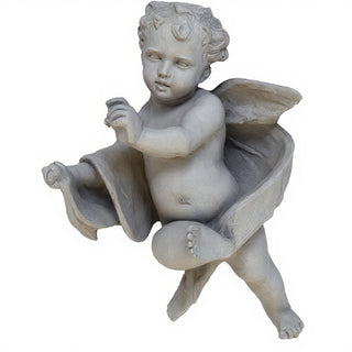 Cherub Tapestry - Left Wall Plaque - 12-inch — Limestone finish