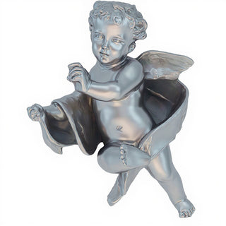 Cherub Tapestry - Left Wall Plaque - 12-inch — Silver finish