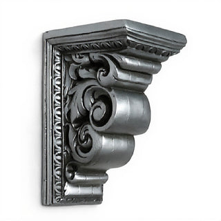 Carved Bracket Wall Bracket - 9-inch — Aged Silver finish