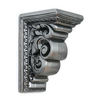 Carved Bracket Wall Bracket - 9-inch — Antique Silver finish