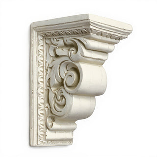 Carved Bracket Wall Bracket - 9-inch — Antique White finish