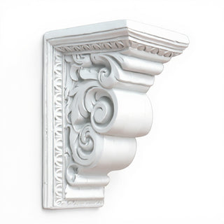 Carved Bracket Wall Bracket - 9-inch — Flat White finish
