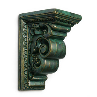Carved Bracket Wall Bracket - 9-inch — Green Bronze finish