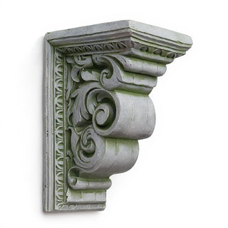 Carved Bracket Wall Bracket - 9-inch — Mossy Green finish