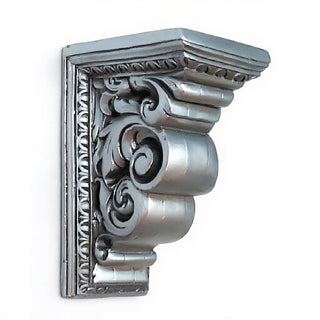 Carved Bracket Wall Bracket - 9-inch — Silver finish