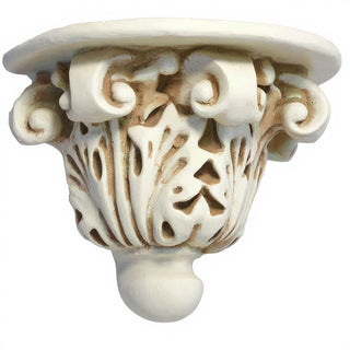 Stone Button Bracket Wall Bracket - 8-inch — Antique White finish