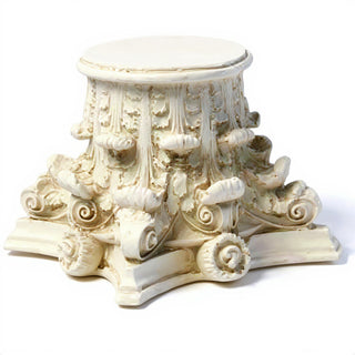 Corinthian Riser Pedestal — Antique White finish