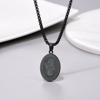 St. Christopher Necklace - Carbon-Plated Stainless Steel