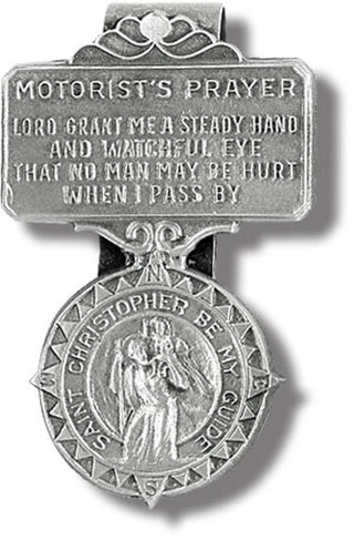 St. Christopher Compass with Motorist Prayer Visor Clip 3-Pack