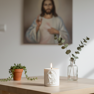 Pieta Prayer Candle - Catholic Devotional Candle of Virgin Mary and Jesus