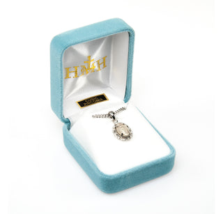 Sterling Silver Miracualou Medal with Cubic Set Zircons
